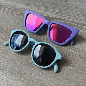 Vibrant Sunglasses Duo in Purple and Blue